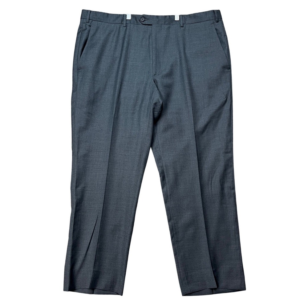 Santorelli Luxury‎ Serge Dress Pants Mens 40x29 Gray Flat Front Wool Italy Romeo